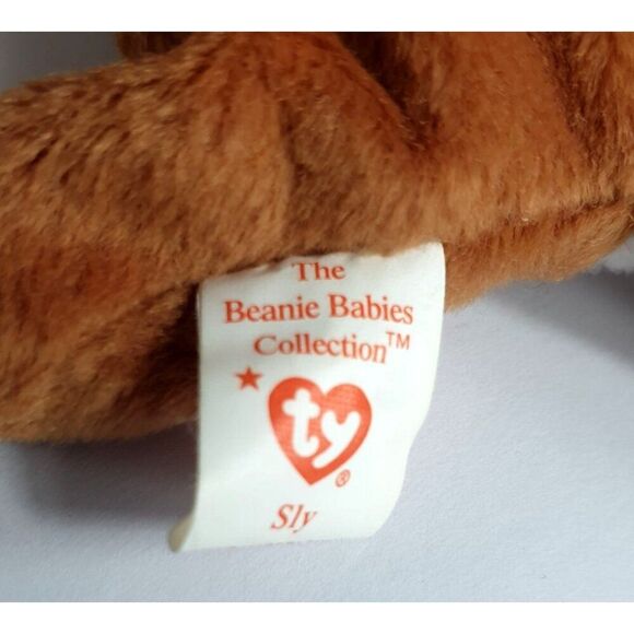 Vtg Ty Beanie Babies Sly The Fox Plush Toy Brown Wht 11" 1996 Style 4115 Retired - Picture 5 of 10